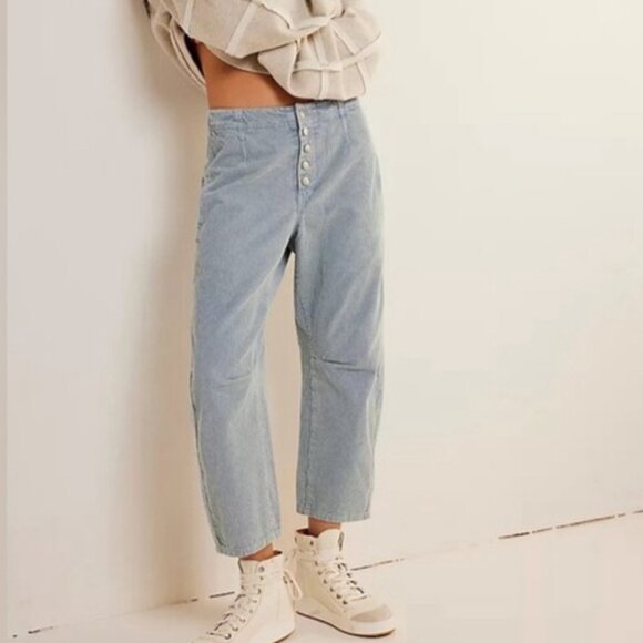 new WE THE FREE osaka barel cord pants 27 blue whale - Picture 1 of 3